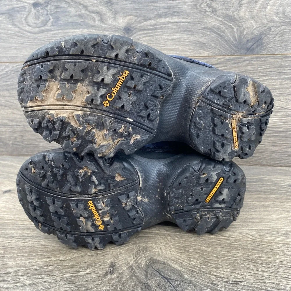 Columbia Snow Boots Kids Size 13 Navy Blue Waterproof Bungee Lace BC1322-478